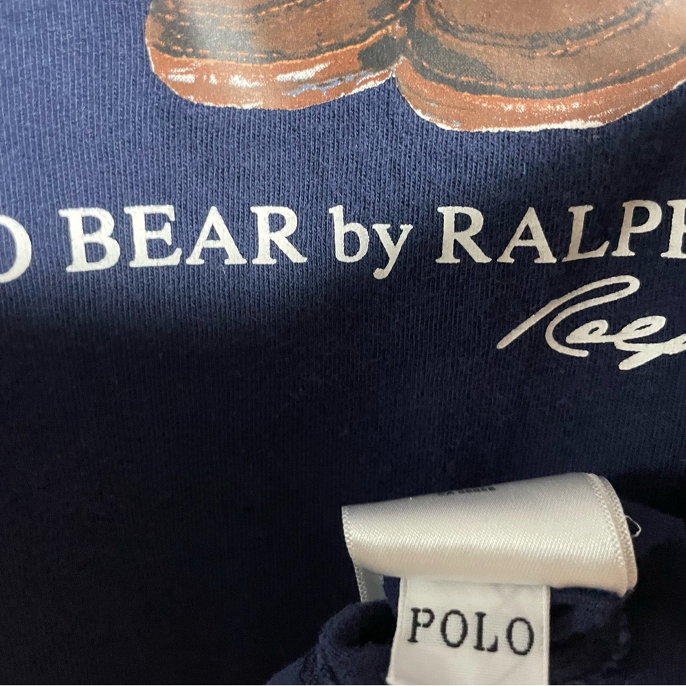 Ralph Lauren Polo Bear Graphic Tee in Navy - Picture 2 of 4